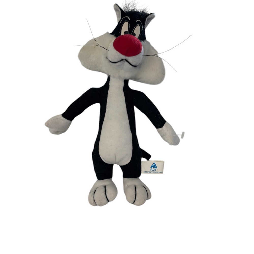 Vintage Warner Bros Black and White Sylvester Cat Toy